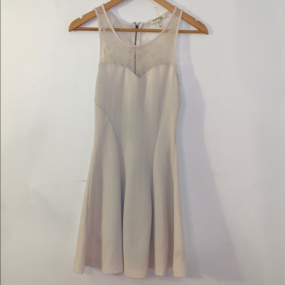 Monteau white lace mini dress